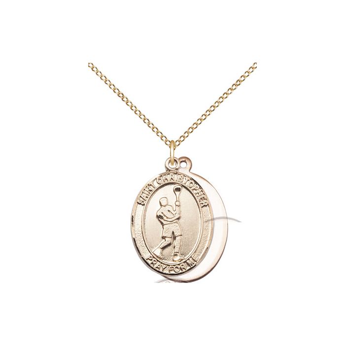 St. Christopher-Lacrosse Medium Pendant