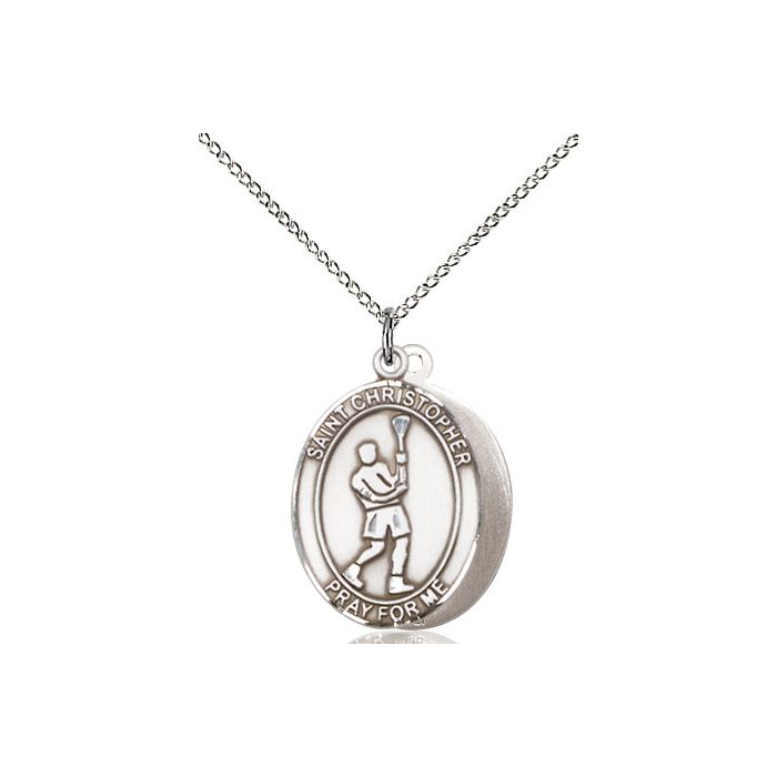 St. Christopher-Lacrosse Medium Pendant
