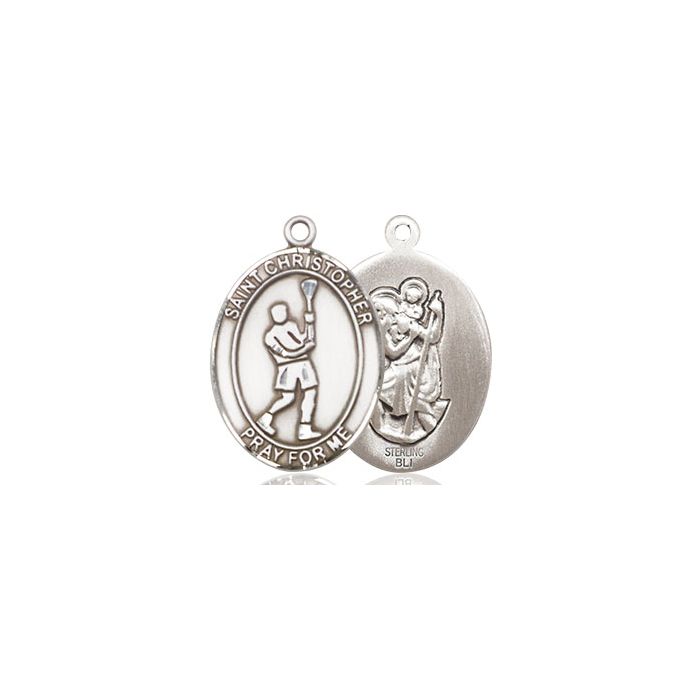 St. Christopher-Lacrosse Medium Pendant