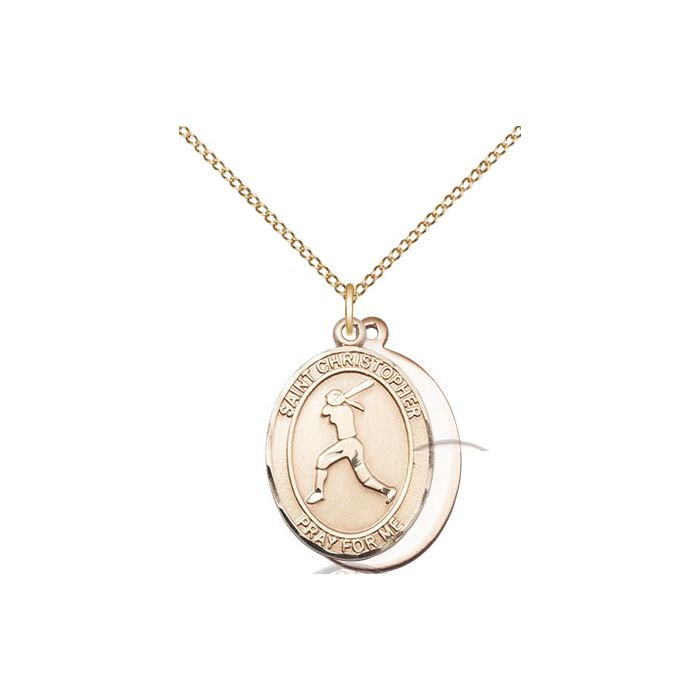 St. Christopher-Softball Medium Pendant