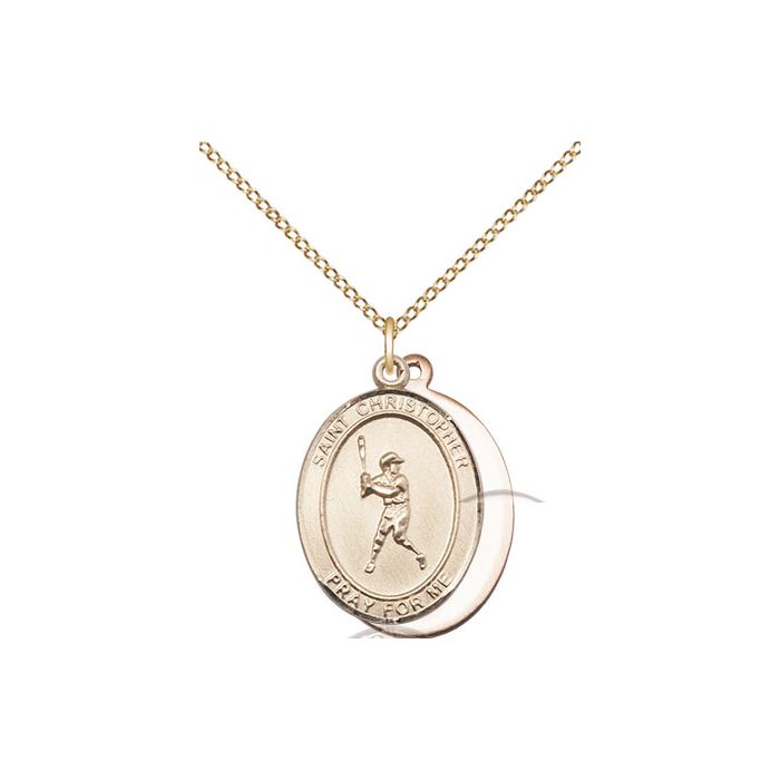 St. Christopher-Baseball Medium Pendant