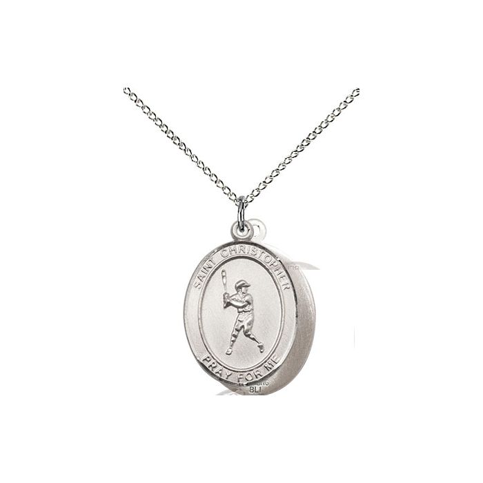 St. Christopher-Baseball Medium Pendant