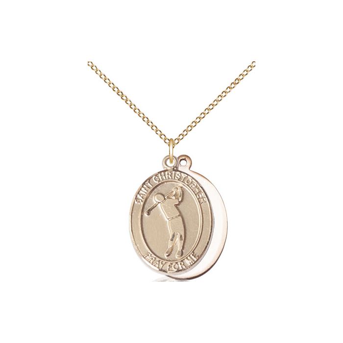 St. Christopher-Golf Medium Pendant