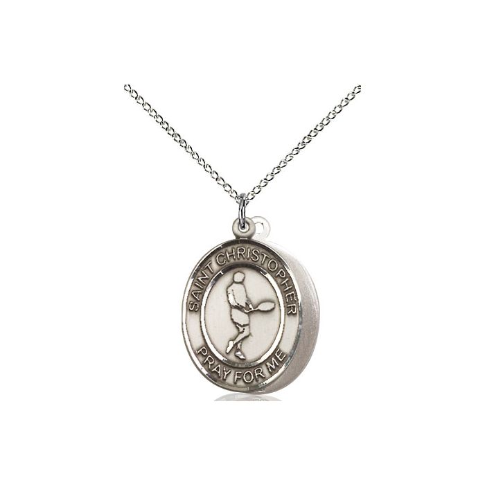 St. Christopher-Tennis Medium Pendant