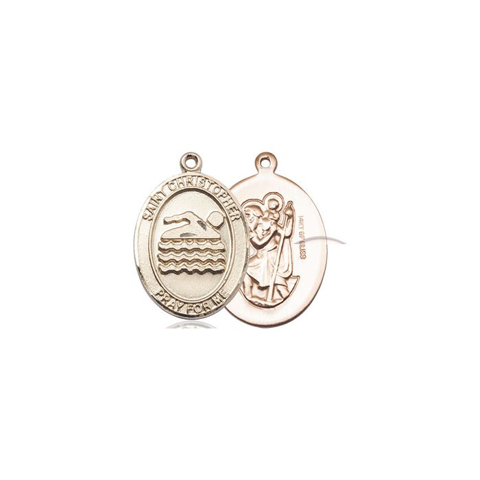 St. Christopher-Swimming Medium Pendant