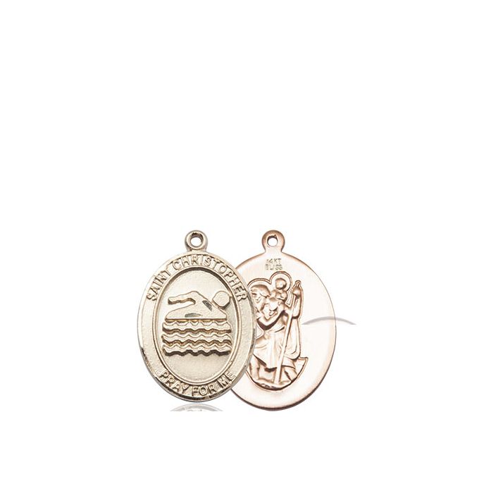 St. Christopher-Swimming Medium Pendant