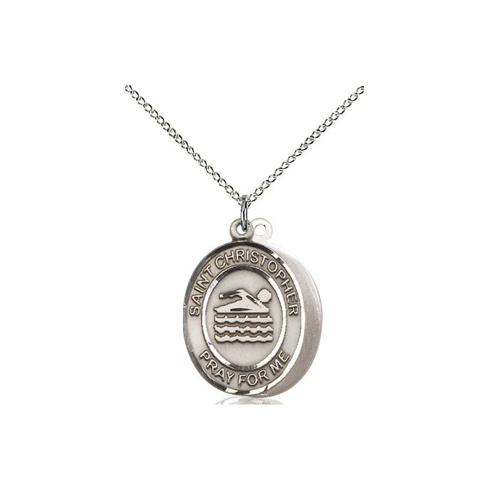 St. Christopher-Swimming Medium Pendant