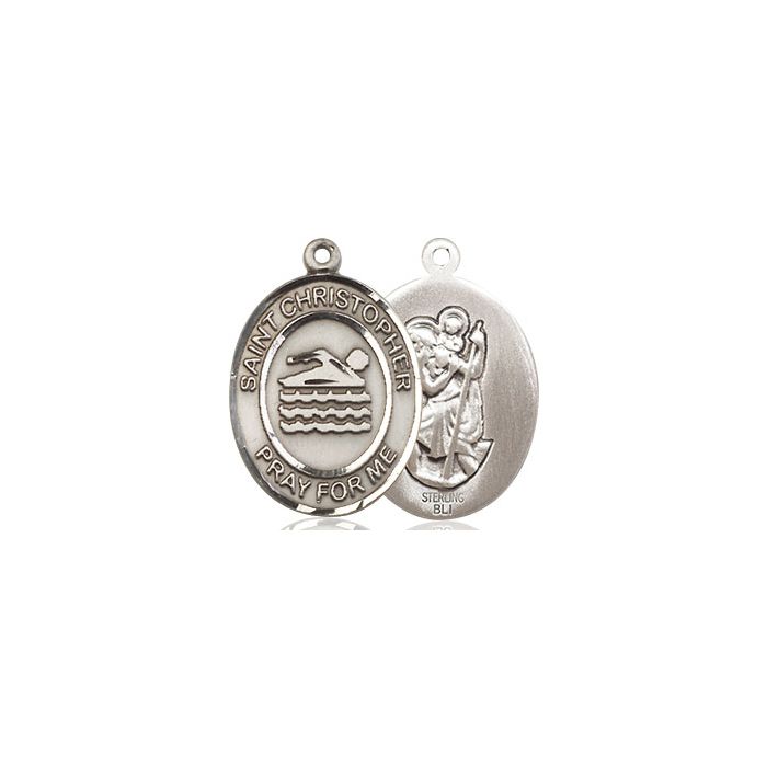 St. Christopher-Swimming Medium Pendant