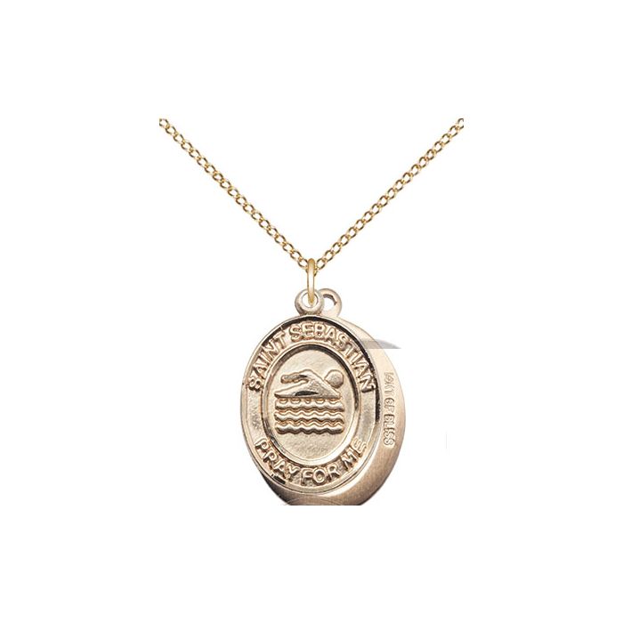 St. Sebastian-Swimming Medium Pendant