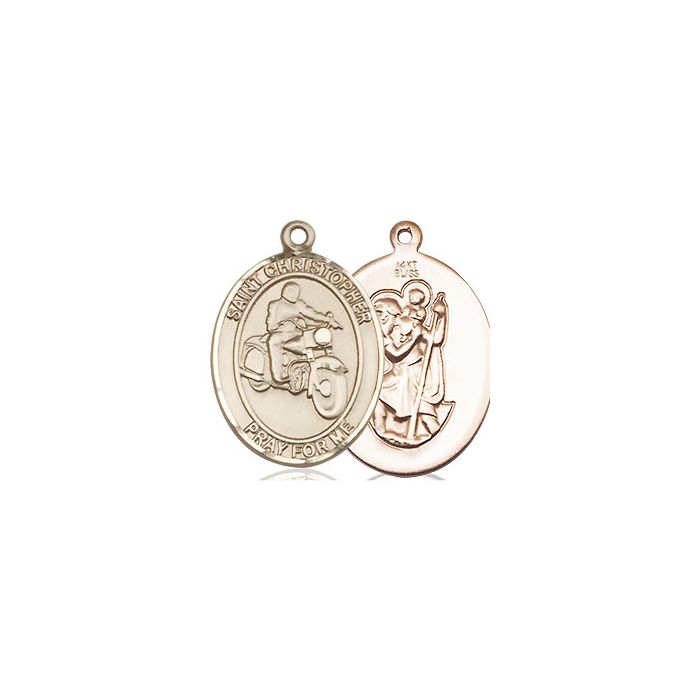 St. Christopher-Motorcycle Medium Pendant
