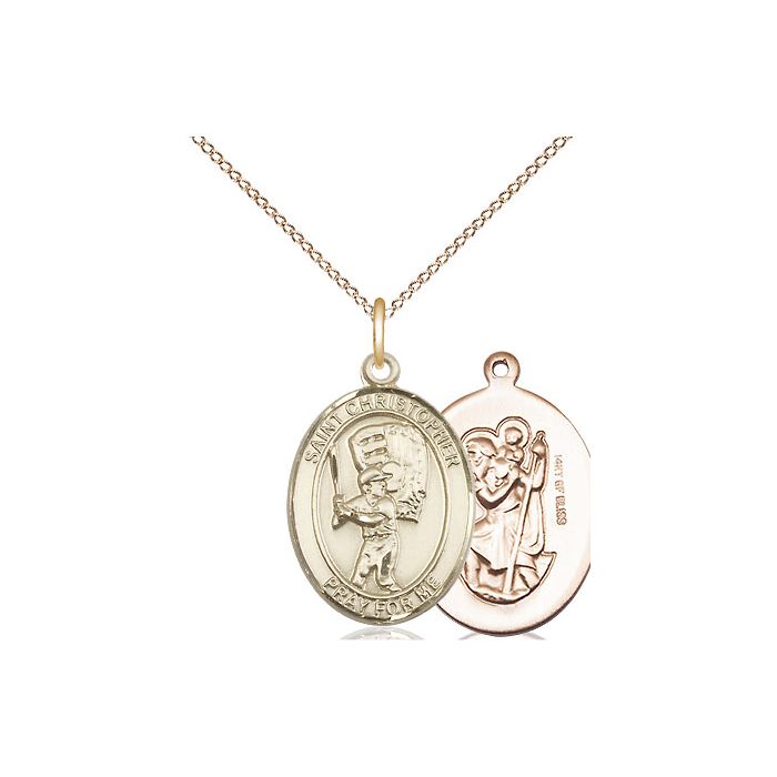 St. Christopher-Baseball Medium Pendant