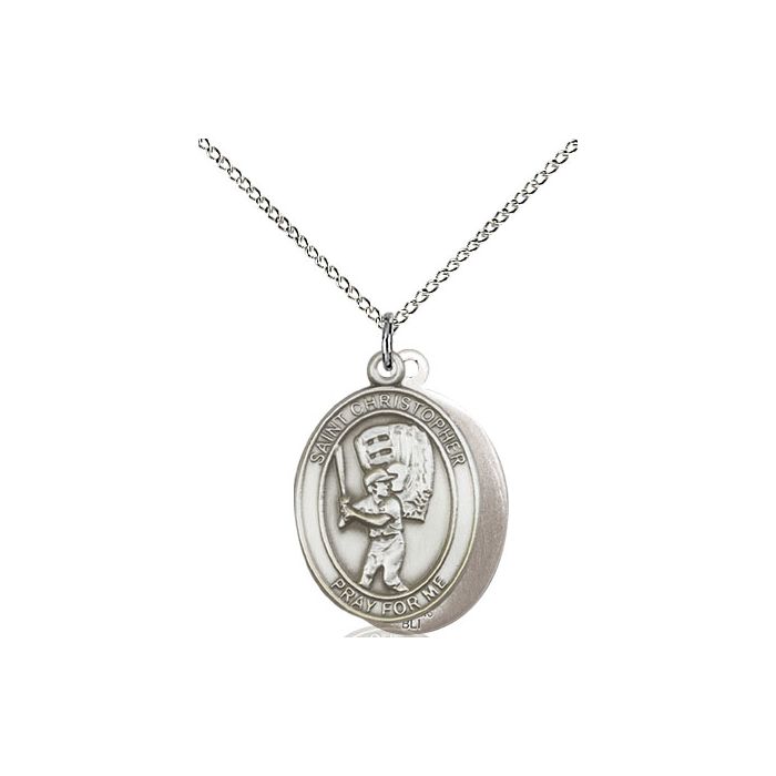 St. Christopher-Baseball Medium Pendant