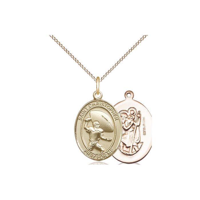 St. Christpher - Football Medium Pendant