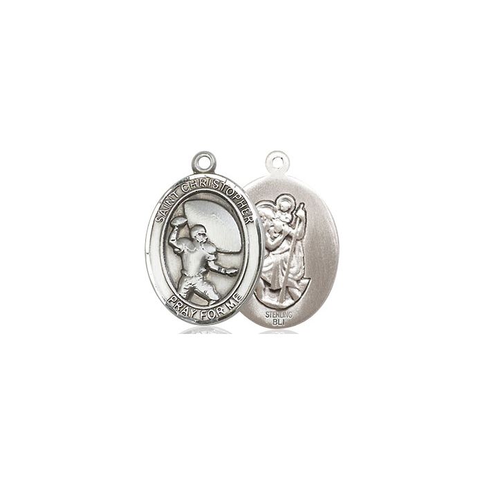 St. Christpher - Football Medium Pendant