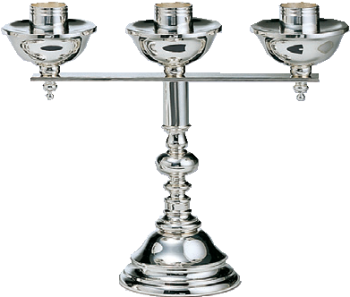 Clear lacquer Coating Three Light Candlesticks