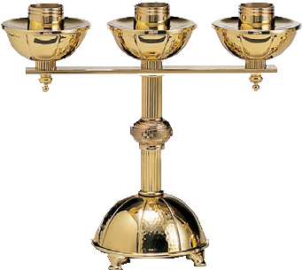 Contemporary Brass Three Light Candlesticks