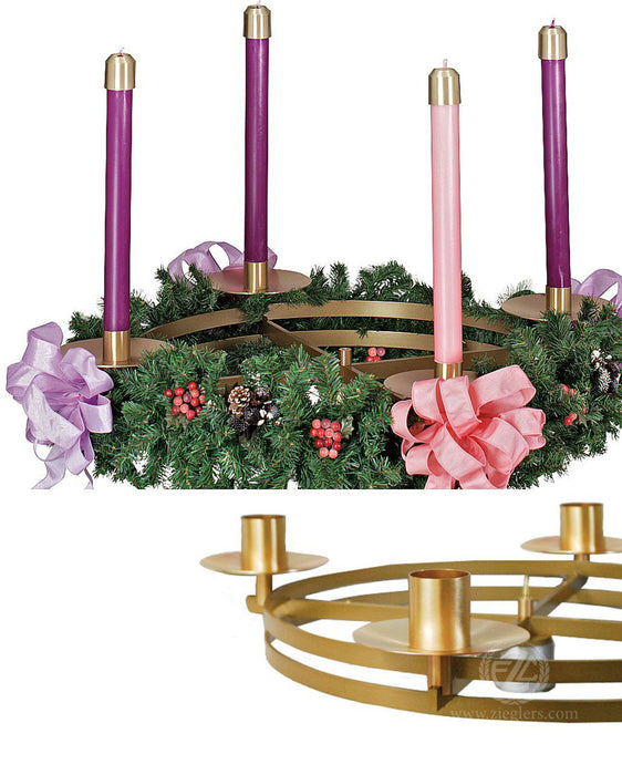 Advent Wreath in Satin and Polished Brass Finish