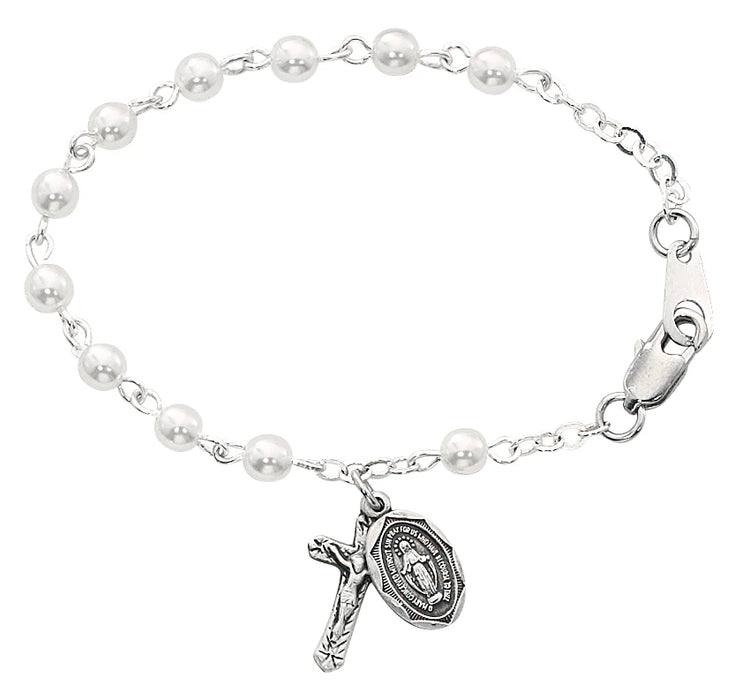 Sterling Silver Pearl Baby Bracelet