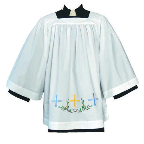 Multi Color Embroidery Square Neck Surplice