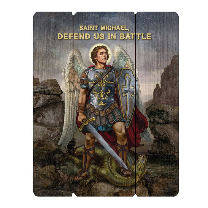 Saint Michael Wood Pallet Sign