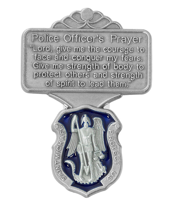 Pewter Visor Clip - Police Officer's Prayer