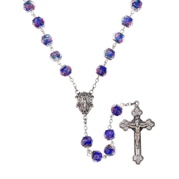 Hand Painted Murano Glass Rosary Beads