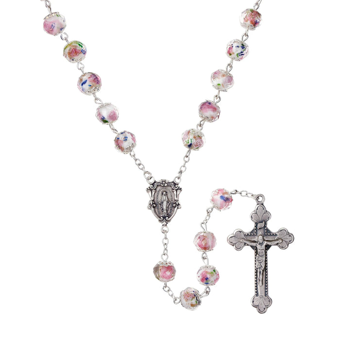 Hand Painted Murano Glass Rosary Beads
