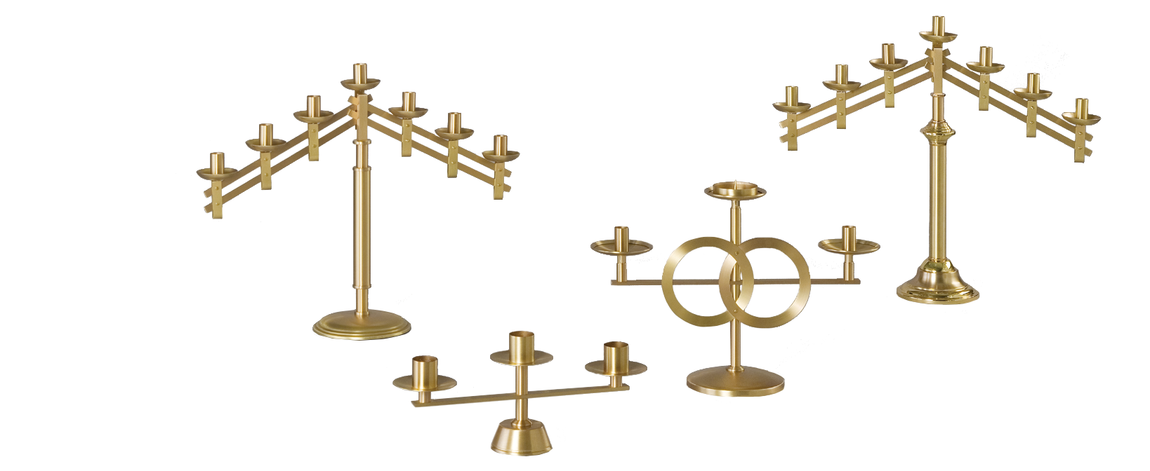 Table Top Candelabra in Polish and Satin Finish - Pair