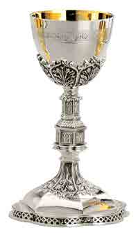Silver Gothic Ciborium With Open Filigree On Base