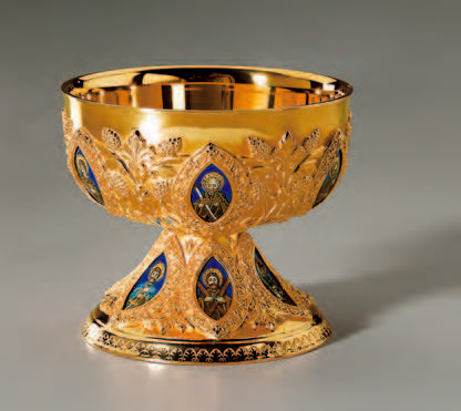 "The Apostles" Ciborium, Chalice & Paten and Open Ciborium