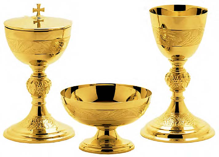 Wheat and Grape Ornamented Open Ciboria