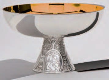 Celtic Design Chalice With Four Evangelists and Dish Paten
