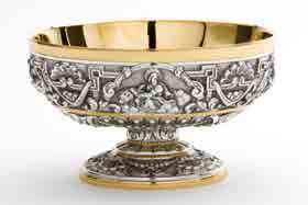 Baroque Ornamented Two-Tone Chalice and Ciborium