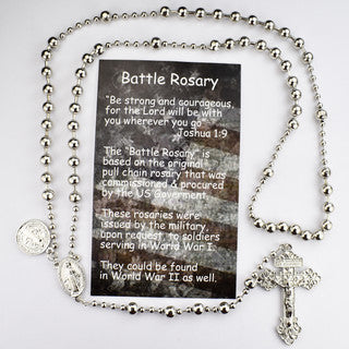 SILVER PLATED ST BENEDICT ROSARY