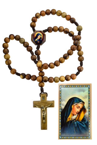 10MM WOOD OUR LADY OF SORROWS ROSARY