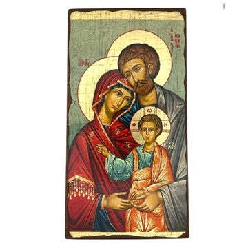 Holy Family with aged wood edges - slim