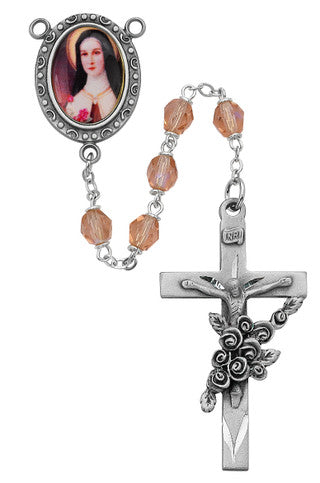 6MM ROSE ST THERESE ROSARY