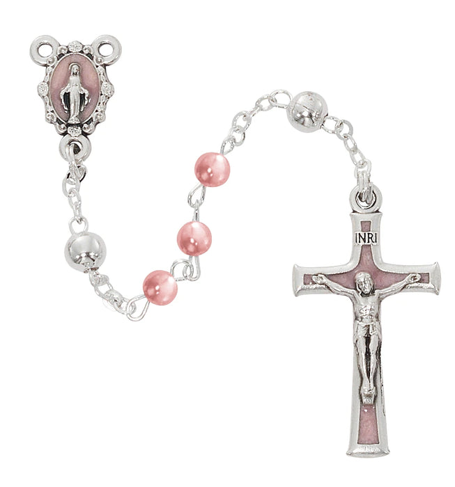 Pink Pearl Baby Rosary