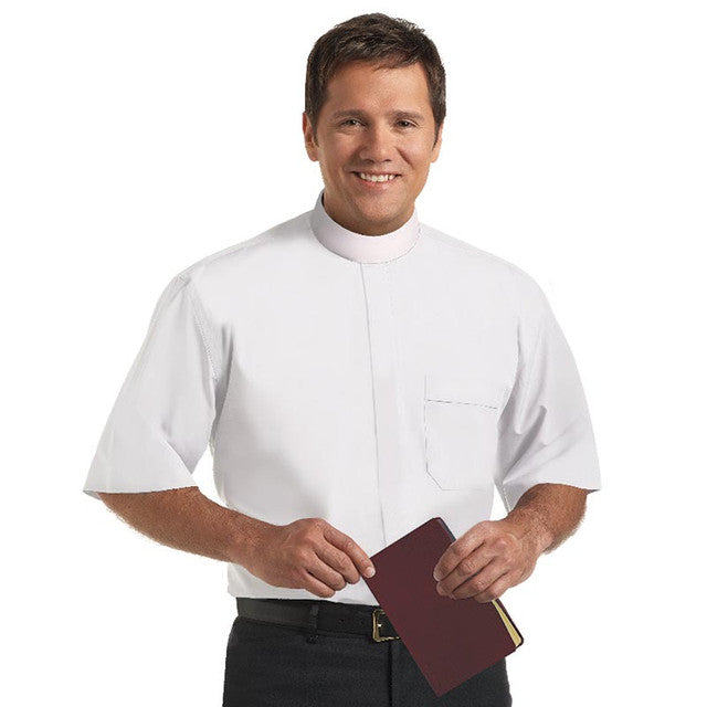 Men's Murphy Short Sleeve Banded Collar Clergy Shirt