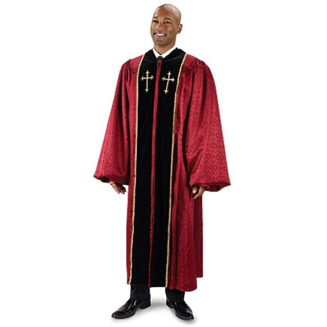 Men's Murphy "Tudor" Burgundy Jacquard Pulpit Robe