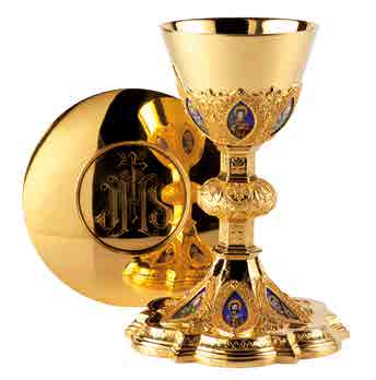 Twelve Apostles Ciborium With Fire Enameled Medallions