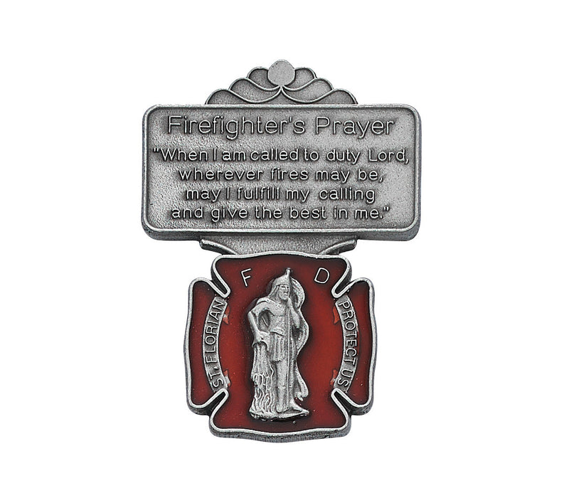 Pewter Visor Clip - Firefighter's Prayer