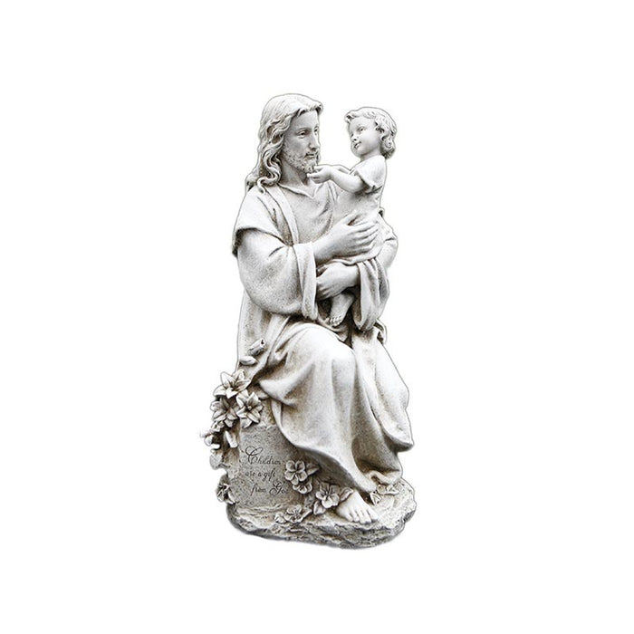 Jesus with Child 20" H Garden Statue