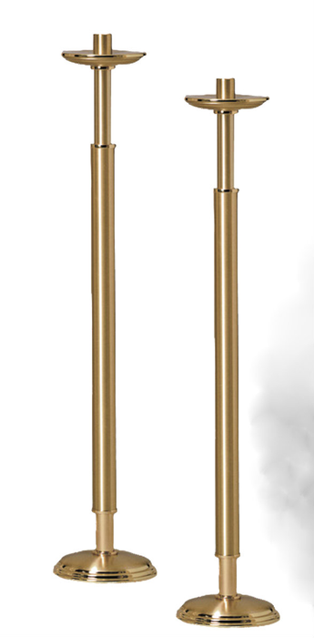 Processional Candlesticks with Round Base - Pair