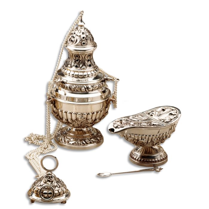 Baroque Design Censer, Boat & Spoon