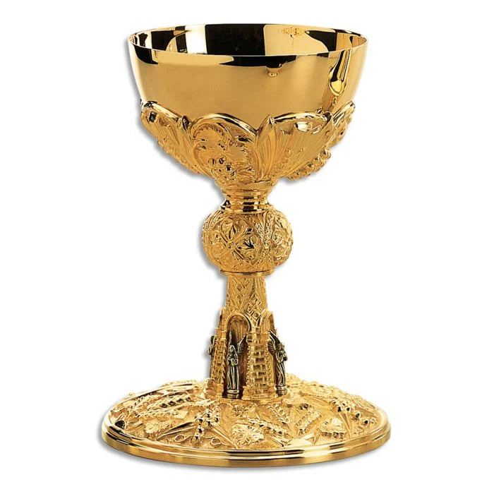 Florentine Grapes & Wheat Brass Gold-Plated Ciboria