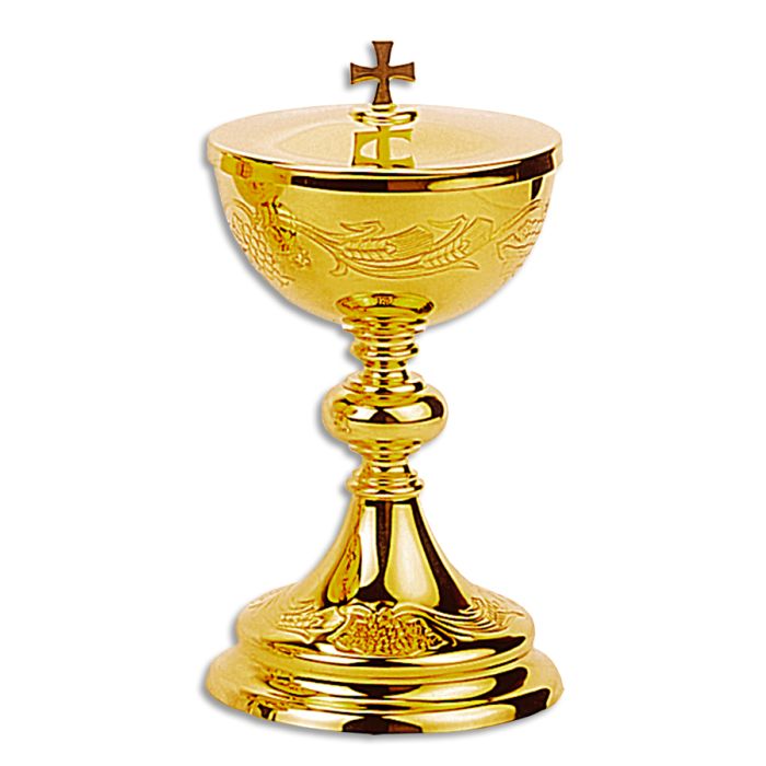 Chalice and Scale Paten With Grapes & Wheat Design