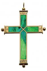 Malachite Bishop Pendant Pectoral Cross