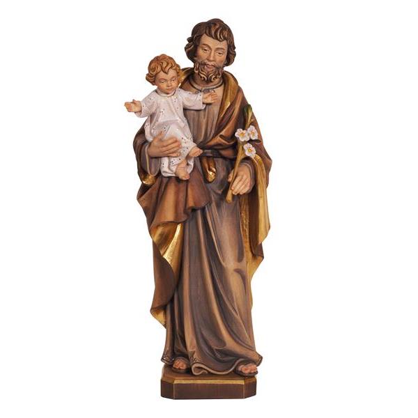 St. Joseph With The Child Wood Carve Statue