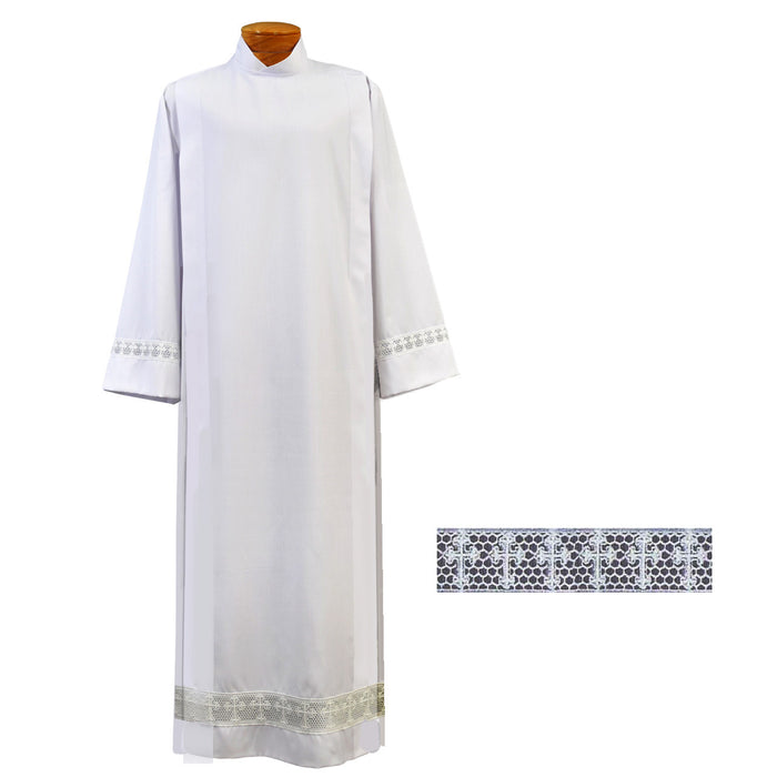 Alb with Embroidered Latin Crosses #4332